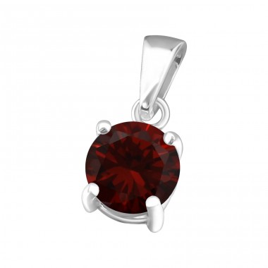 Round 6mm - 925 Sterling Silver Pendants with Zirconia stones A4S33212