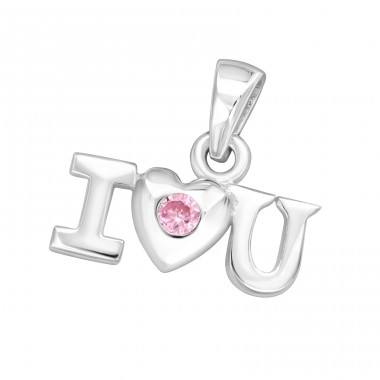 'i Love You' - Striebro 925 Prívesky so zirkónom A4S33384