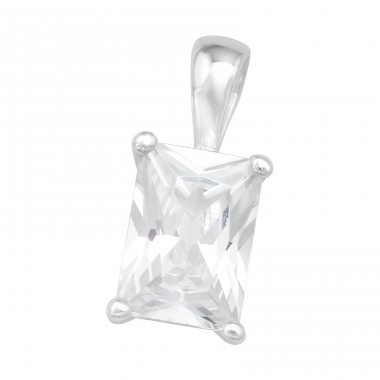 Baguette - 925 Sterling Silver Pendants With Zirconia Stones A4S40995