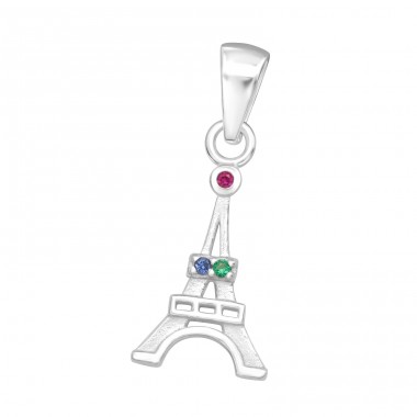 Eiffelturm - Schmuck Anhänger aus 925er Sterlingsilber mit Zirkon A4S44492