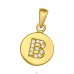 Gold plated Letter B with Zirconia - 925 Sterling Silver Pendants With Zirconia Stones A4S46499