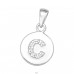 Letter C with Zirconia stones - 925 Sterling Silver Pendants With Zirconia Stones A4S46500