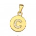 Gold plated Letter C with Zirconia - 925 Sterling Silver Pendants With Zirconia Stones A4S46501