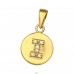 Pandantiv litera "I" cu pietre placat cu aur - Argint 925 Pandantive Cu Zirconiu A4S46513