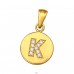Pandantiv litera "K" cu pietre placat cu aur - Argint 925 Pandantive Cu Zirconiu A4S46517