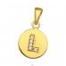 Pandantiv litera "L" cu pietre placat cu aur - Argint 925 Pandantive Cu Zirconiu A4S46519