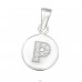 Letter P with Zirconia - 925 Sterling Silver Pendants With Zirconia Stones A4S46526