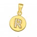 Letter R with Zirconia - 925 Sterling Silver Pendants With Zirconia Stones A4S46531