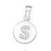 Letter S with Zirconia - 925 Sterling Silver Pendants With Zirconia Stones A4S46532