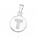Pandantiv litera "T" cu pietre - Argint 925 Pandantive Cu Zirconiu A4S46534