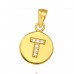 Letter T with Zirconia - 925 Sterling Silver Pendants With Zirconia Stones A4S46535