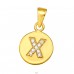 Pandantiv litera "X" cu pietre placat cu aur - Argint 925 Pandantive Cu Zirconiu A4S46543