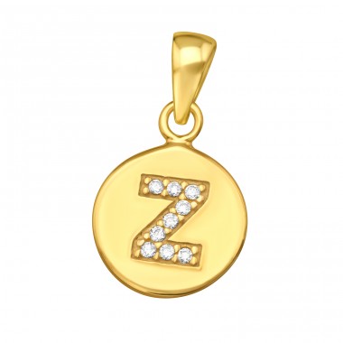 Letter Z with Zirconia - 925 Sterling Silver Pendants With Zirconia Stones A4S46547