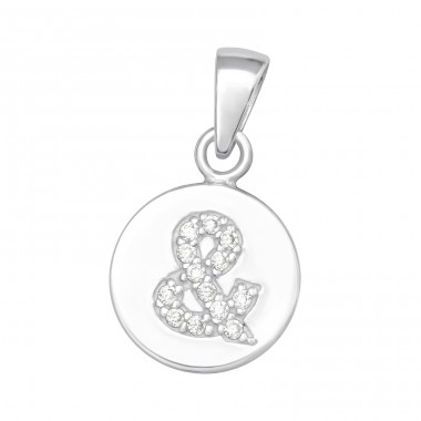 Ampersand Pendant with Zirconia  - 925 Sterling Silver Pendants With Zirconia Stones A4S46548