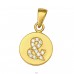 Pandantiv simbol "&" cu pietre placat cu aur - Argint 925 Pandantive Cu Zirconiu A4S46549