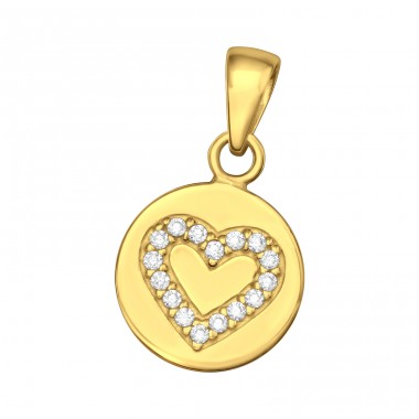 Heart pendant with Zirconia - 925 Sterling Silver Pendants With Zirconia Stones A4S46551