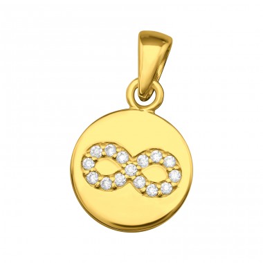 Goldener Anhänger Unendlichkeit - 925Er Silber Anhänger Mit Zirkonia Steinen A4S46553