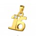 Gold plated 16 with Zirconia  - 925 Sterling Silver Pendants With Zirconia Stones A4S46631