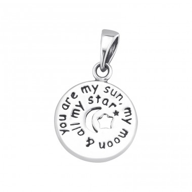  "You Are My Sun, Moon And Star" - Šperkové Striebro 925 Jednoduché Prívesky A4S34680