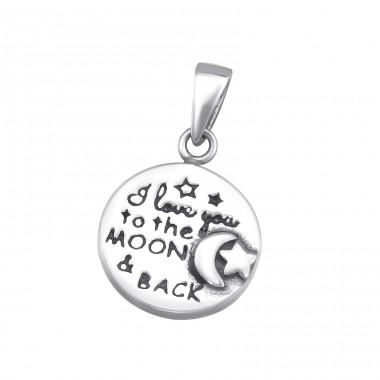 'i Love You To The Moon & Back' - Striebro 925 Prívesky bez kameňov A4S34681