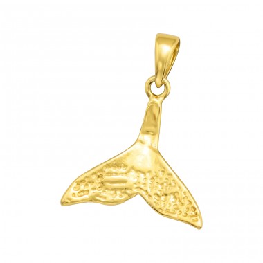 Golden Tail Fin - 925 Sterling Silver Pendants Without Stones A4S42125