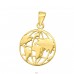 Gold Worldmap - 925 Sterling Silver Pendants Without Stones A4S44360