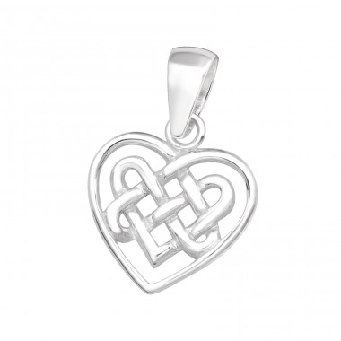 Celtic Heart - 925 Sterling Silver Pendants Without Stones A4S44363