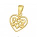 Golden Celtic Heart - 925 Sterling Silver Pendants Without Stones A4S44364