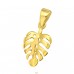 Golden Leaf Monster plant - 925 Sterling Silver Pendants Without Stones A4S44366