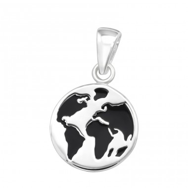 Earth / Worldmap - 925 Sterling Silver Pendants Without Stones A4S44405