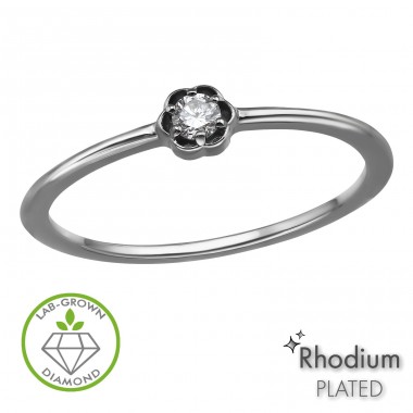 Trandafir cu diamant - Argint 925 Inele Cu Diamante Create În Laborator A4S51345