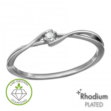 Rasucit cu diamant - Argint 925 Inele Cu Diamante Create În Laborator A4S51347