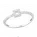 Square - 925 Sterling Silver Rings with Zirconia stones A4S25226