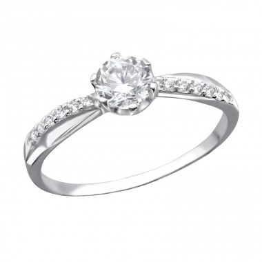 Round with Zirconia - 925 Sterling Silver Rings With Stones A4S25251