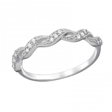Twisted - 925 Sterling Silver Rings with stones A4S29249