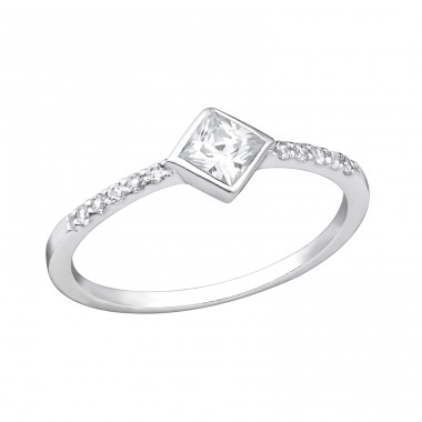 Romb cu zirconiu - Argint 925 Inele Cu Pietre A4S31023