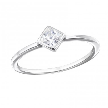 Square - 925 Sterling Silver Rings with Zirconia stones A4S31089