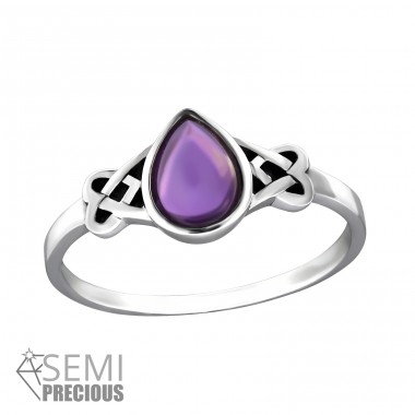 Keltský "Amethyst" - Šperkové Striebro 925 Prstene So Zirkónom A4S32457