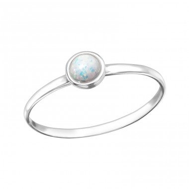Round Ring with stone - 925 Sterling Silver Rings With Stones A4S33922
