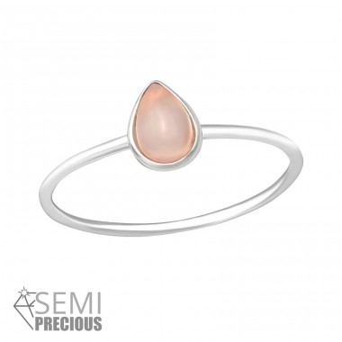 Slza Rose Quartz - Šperkovní Stříbro 925 Prsteny S Kameny A4S35604