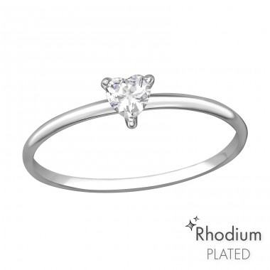 Heart - 925 Sterling Silver Rings with stones A4S35715