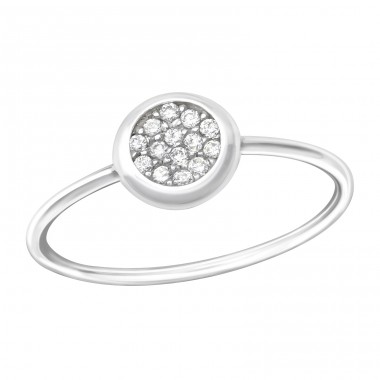 Round - 925 Sterling Silver Rings with Zirconia stones A4S36166