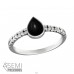 Slza "Black Onyx" - Šperkové Striebro 925 Prstene S Polodrahokamami A4S36189