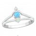 Geometrický "Azure" Opál, Zirkón a Kryštáľ - Šperkové Striebro 925 Prstene So Zirkónom A4S36875