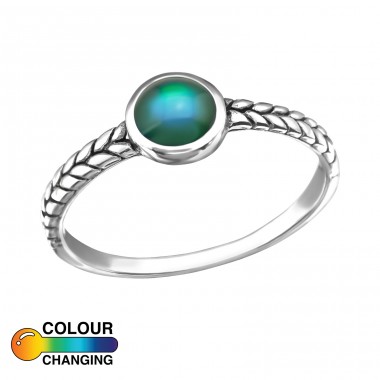 Oxidized - 925 Sterling Silver Rings with stones A4S38808
