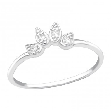Leaves - 925 Sterling Silver Rings with Zirconia stones A4S39222