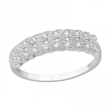 Olive Branch - 925 Sterling Silver Rings with Zirconia stones A4S39778