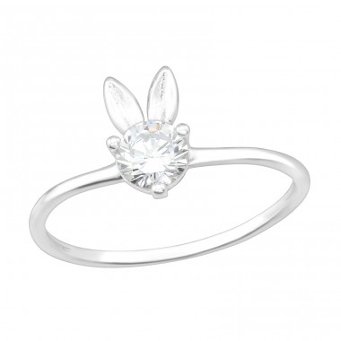 Rabbit - 925 Sterling Silver Rings with Zirconia stones A4S40174