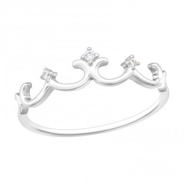 Crown - 925 Sterling Silver Rings with stones A4S40181