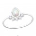 Pear - 925 Sterling Silver Rings with stones A4S40223